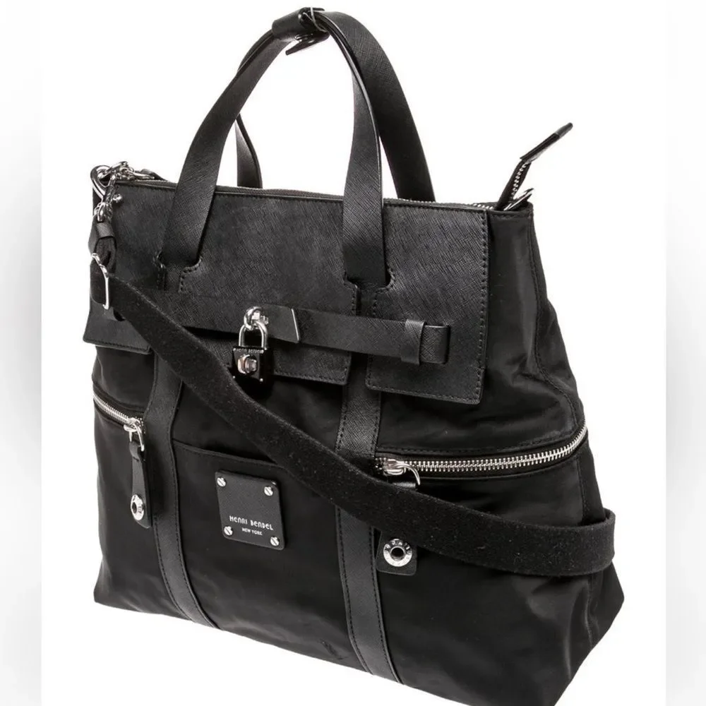 Henri Bendel Jetsetter Backpack - Black and Silver - Small